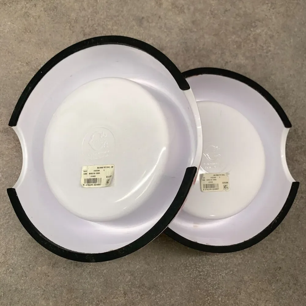 SET C. Wonder Hot Pink Dog Print Food Bowl Decorative Pet Bowls Anthropologie